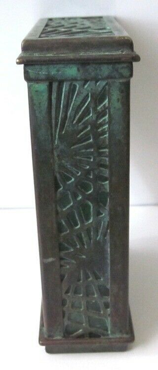 1910 Tiffany Studios York Bronze & Favrile Pine Needle Pattern Trinket Box 5
