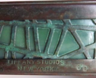 1910 Tiffany Studios York Bronze & Favrile Pine Needle Pattern Trinket Box 8