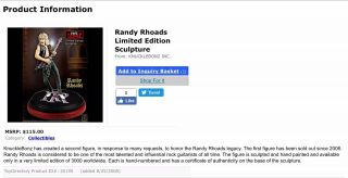 Rock Iconz Collector Series RANDY RHOADS Knucklebonz Statue NIB 700 Of 3000 RARE 10
