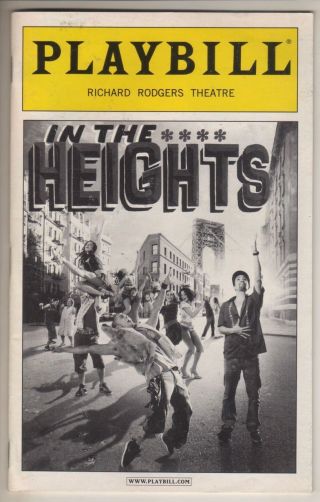 Lin - Manuel Miranda " In The Heights " Playbill 2011 Priscilla Lopez Broadway