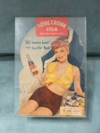 Rare Vintage 1946 Lucille Ball The Dark Corner/rc Cola Hang Tag Ad - I Love Lucy