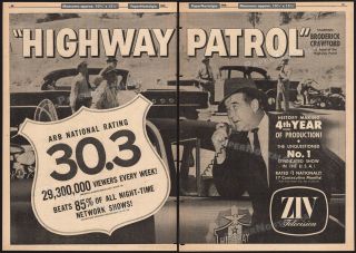Highway Patrol_original 1958 Trade Ad / Tv Promo / Poster_broderick Crawford