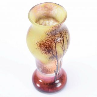 5 1/2” Daum Nancy French Enamel Art Glass Vase 2