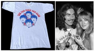 The Beatles The Fab Four Fun Club Shirt Jean Sole / George Harrison 1974