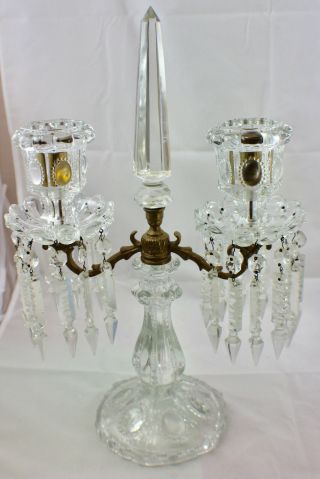 Antique Baccarat Crystal Candelabras French Circa Early 20th Century