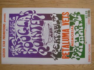 Fillmore Poster Era Sir Douglas Quintet Petaluma Vets 1967
