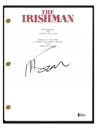 Martin Scorsese Signed Autographed The Irishman Movie Script Beckett Bas