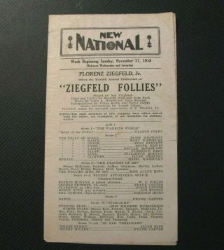 1918 Ziegfeld Follies Program – W.  C.  Fields – Eddie Cantor – Irving Berlin
