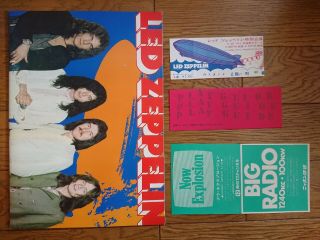 Led Zeppelin 1971 The First Japan Tour Tour Book,  Ticket Envelope & Flyer