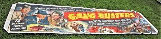 1942 Gang Busters Orig 35 X 117 Cloth Banner Fine/fine - Kent Taylor Irene Hervey
