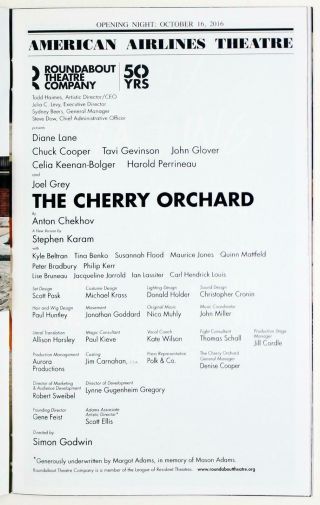 CHERRY ORCHARD Full Cast Diane Lane,  Joel Grey Signed Opening Night Playbill 4