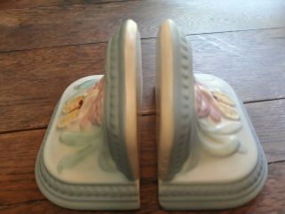 Hull Pottery Mega Rare Blue Orchid Book Ends
