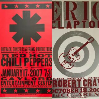 Red Hot Chili Peppers,  Eric Clapton Hatch Show Print Concert Posters