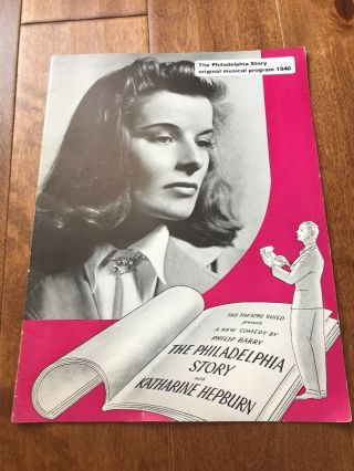 1939 " The Philadelphia Story " Musical Program Katharine Hepburn