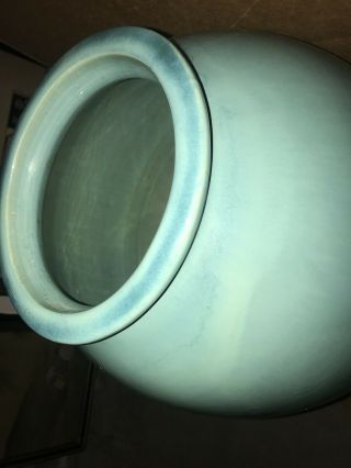 Vintage Catalina Island Clay Pottery Oil Vase 18” Rare - Sea Foam Green 6