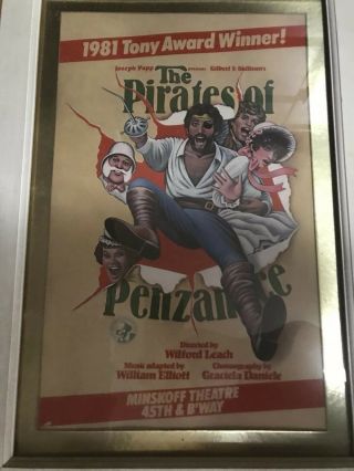 The Pirates Of Penzance Minskoff Theatre Broadway Window Poster Framed 1981