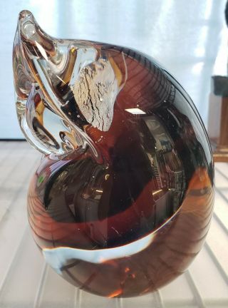 1985 Gino Cenedese Murano Art Glass Owl Sculpture Made in Italy 2