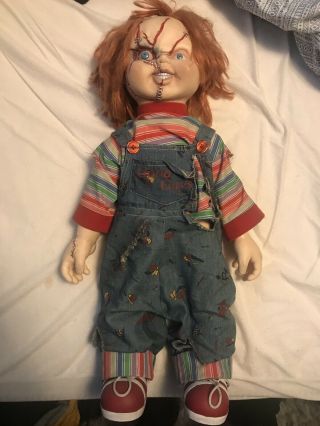 Realistic Life Size Childs Play Chucky Doll W/ Moving Head Pose - Able Arms