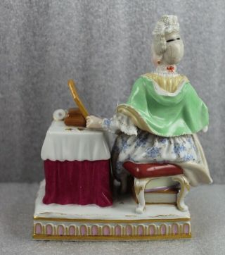 Meissen Porcelain Sense of Sight Lady With Mirror Dressing Table Figurine E5 4