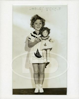 1934 Shirley Temple & Ideal Doll Photo With Early Childhood Signature