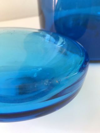 Mid Century 34” Blenko Glass Husted Turquoise Architectural Floor Vase 5516 12