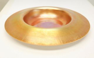 Large Steuben Art Glass Aurene Calcite Centerpiece Bowl,  Gold Iridescence 3