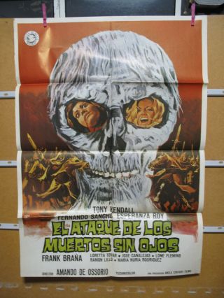A7014 3 Poster El Ataque De Los Muertos Sin Ojos Los Templarios