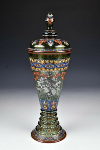 German Enameled Glass Pokal With Armorial 19th Century