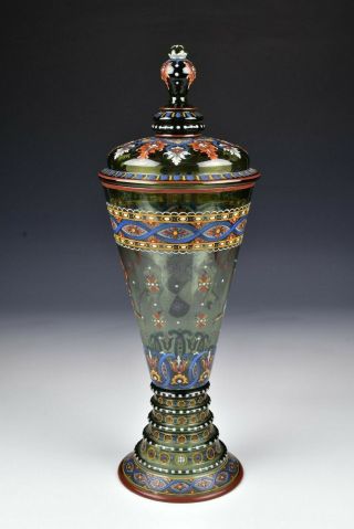 German Enameled Glass Pokal with Armorial 19th Century 3