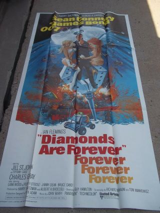 Diamonds Are Forever 1971 James Bond 3 Sheet Poster