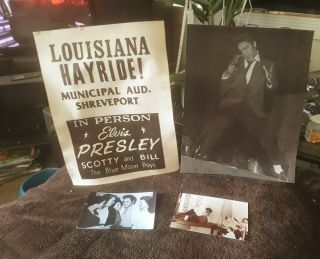Elvis Presley 1956 Vintage Concert Sign Louisiana Hayride 1950s Estate Find