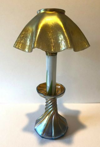 Louis Comfort Tiffany - Favrile Glass Candlestick Lamp - Signed L.  C.  T.