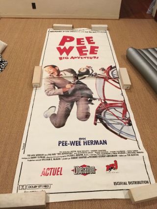 Pee Wee Herman’s Big Adventure French Movie Poster 3.  5’ By 10’ 1986
