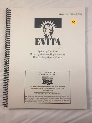 Evita Libretto/vocal Book