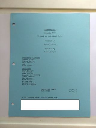 RARE Supernatural Cast & Crew Production Draft Script Screenplay Episode 802 2