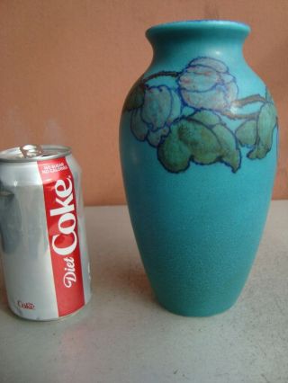 Rookwood Wax Matte Turquoise Blue 8 " Magnolias Vase 1925 Katherine Jones