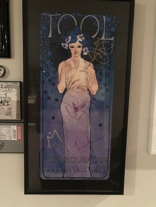 Rare Tool Signed Poster With Albuquerque Misspelled Professionally Framed.