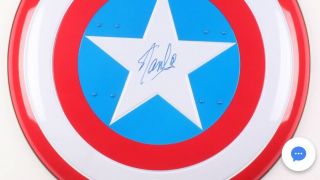 Stan Lee Signed Captain America Full Size Shield W/ Stan Lee Hologram & Psa/dna