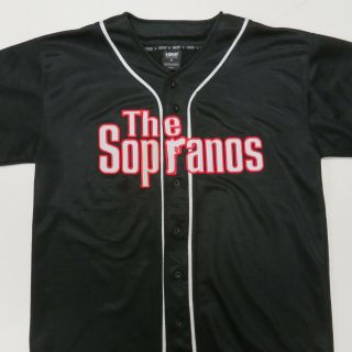 The Sopranos Baseball Jersey Hbo Mens Xl Black Vintage 90s Sewn