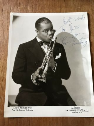 Louis Armstrong Autograph 8x10 Photo Jazz Musician Signed
