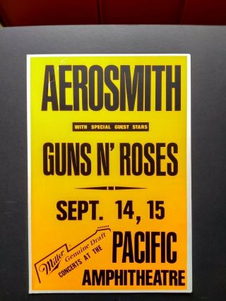 AEROSMITH/GUNS N ' ROSES Promo Concert Poster 1988 Led Zeppelin Queen 2