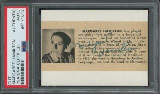 Margaret Hamilton Autograph Cut | " Wizard Of Oz " Wicked Witch Signed - Psa/dna