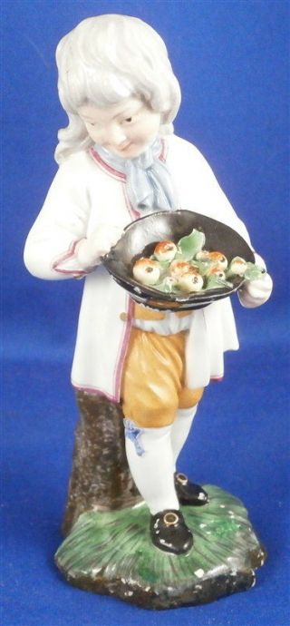 Antique 18thc Hoechst Porcelain Boy Figurine Figure Porzellan Figur Hochst