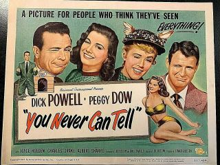 You Never Can Tell 1951 Lobby Card Set (8),  Dick Powell,  Peggy Dow