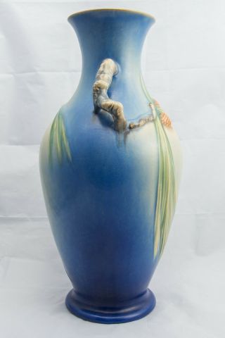 Rare Roseville Pine Cone Blue Vase 807 - 15 2