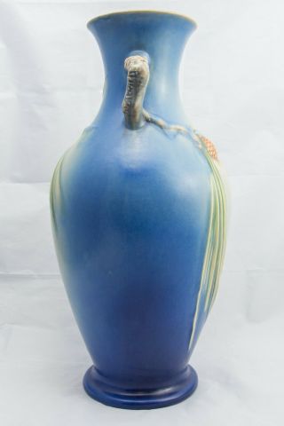 Rare Roseville Pine Cone Blue Vase 807 - 15 4