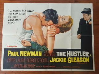 The Hustler 1961 Uk Quad Poster - Paul Newman - Rare - Pool