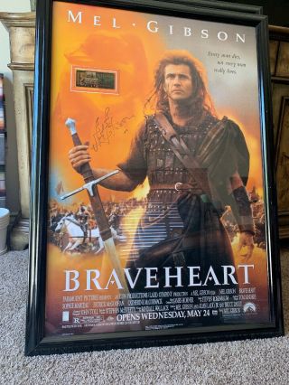 Braveheart Autographed/signed And Framed Movie Poster - Mel Gibson - Authentic