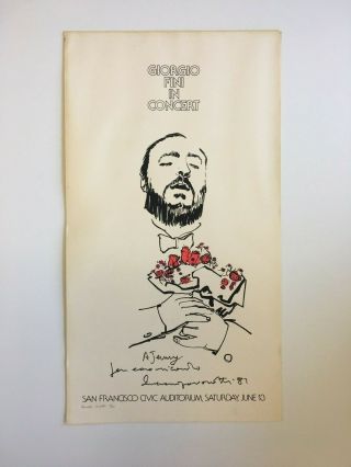 Signed Luciano Pavarotti Camille Abbott Lithograph 40 " Yes,  Giorgio " 1982