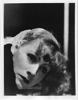 Greta Garbo Enigmatic Mgm Studio Stamped Glamour Portrait 8x10 Photo